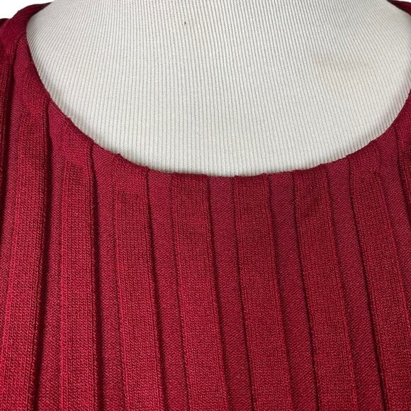 Cinq a Sept Pullover Ribbed Sweater Pomegranate Ruby Red Medium Cinq à Sept - Picture 5 of 10